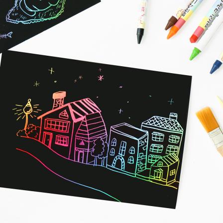 Minhwashop Scratch Paper Set - Rainbow Scratch Art for Kids, Rainbow Scratch  Paper Art Set for Kids Scratch Art